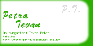 petra tevan business card